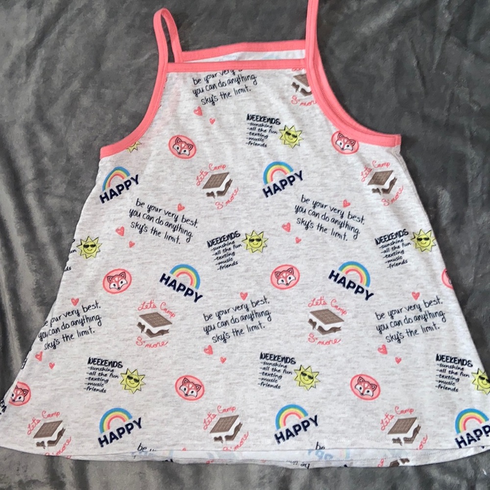 Justice Girls Graphic High Neck Cami Tank Size 16